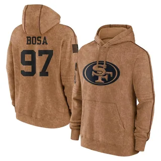 Men's Nick Bosa San Francisco 49ers Brown 2023 Salute To Service Club Pullover Hoodie