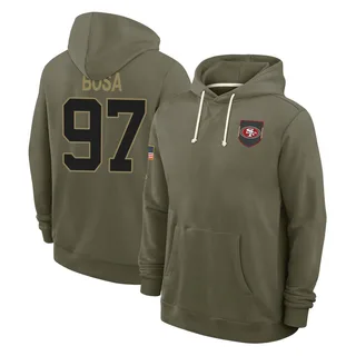 Men's Nick Bosa San Francisco 49ers Olive 2025 Salute to Service Hoodie