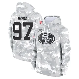 Youth Nick Bosa San Francisco 49ers Camo Arctic 2024 Salute to Service Club Fleece Pullover Hoodie